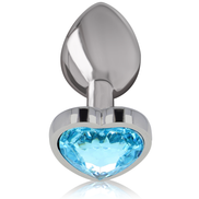 INTENSE - ALUMINIUM METALL ANUSPLUG BLAUES HERZ GRÖSSE L
