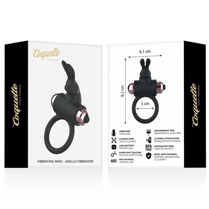 COQUETTE CHIC DESIRE – Intimer Wellness-Ring MIT Sensory Device SCHWARZ/ GOLD