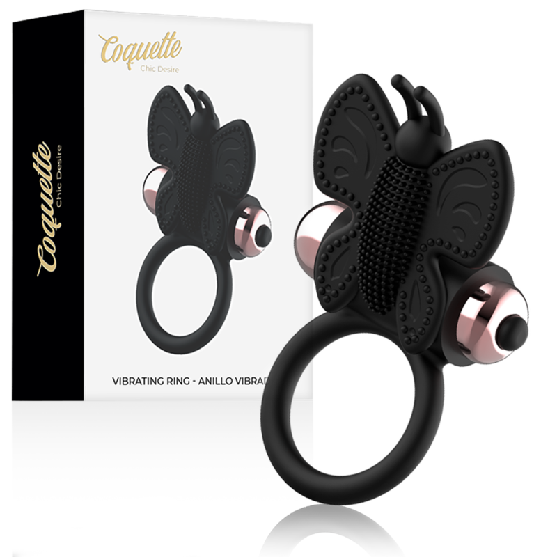COQUETTE CHIC DESIRE – Intimer Wellness-Ring SCHMETTERLING MIT Sensorgerät SCHWARZ/GOLD