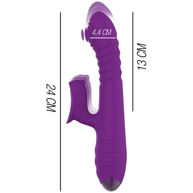 INTENSE - IGGY MULTIFUNCTION RECHARGEABLE Sensory Device UP & DOWN WITH CLITORAL STIMULATOR PURPLE