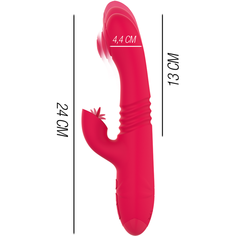 INTENSE - DUA MULTIFUNCTION RECHARGEABLE UP & DOWN Sensory Device WITH RED TONGUE