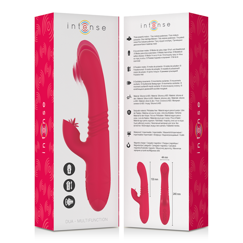 INTENSE - DUA MULTIFUNCTION RECHARGEABLE UP & DOWN Sensory Device WITH RED TONGUE