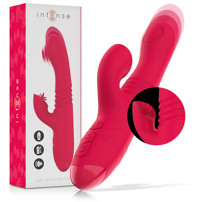 INTENSE - DUA MULTIFUNCTION RECHARGEABLE UP & DOWN Sensory Device WITH RED TONGUE