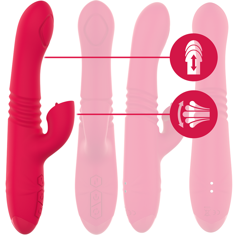 INTENSE - DUA MULTIFUNCTION RECHARGEABLE UP & DOWN Sensory Device WITH RED TONGUE