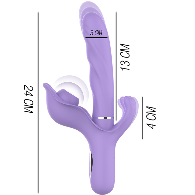 INTENSE - BILLIE MULTIFUNCTIONAL RECHARGEABLE SUCTION Sensory Device WITH PURPLE PUSH BUTTON