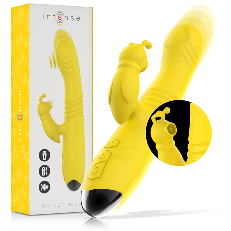 INTENSE - TOKY MULTIFUNKTIONALES Sensorisches Gerät AUF & AB MIT KLITORALSTIMULATOR GELB