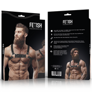FETISCH SUBMISSIVE EINSTELLUNG - HERREN-LEDERIMITAT-BULLDOG-BRUSTGESCHIRR GRÖSSE M/L