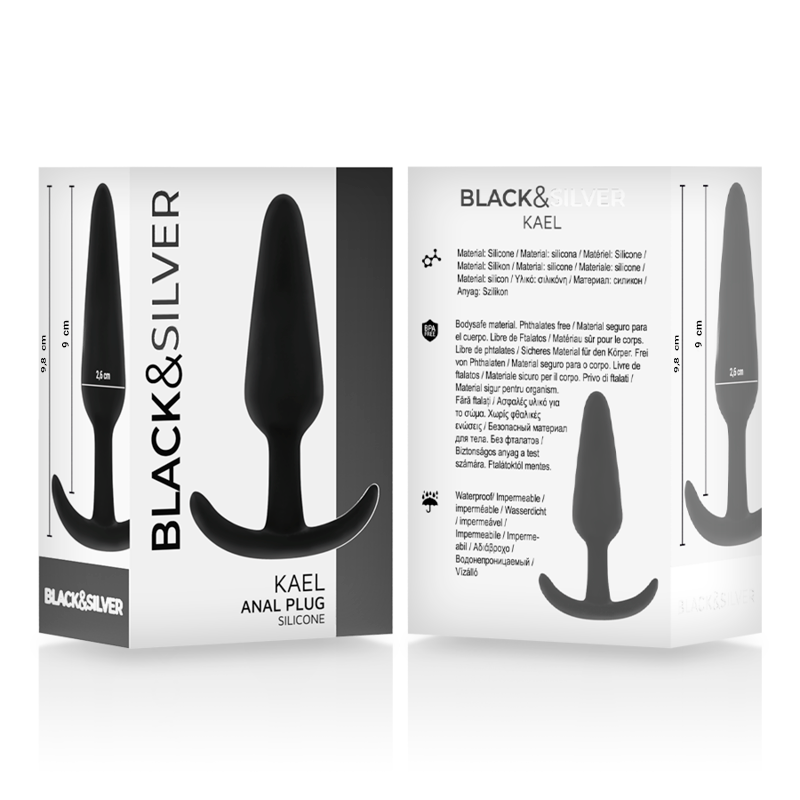 BLACK&SILVER - KAEL SILIKON ANALPLUG MIT MITTELGROSSEM GRIFF