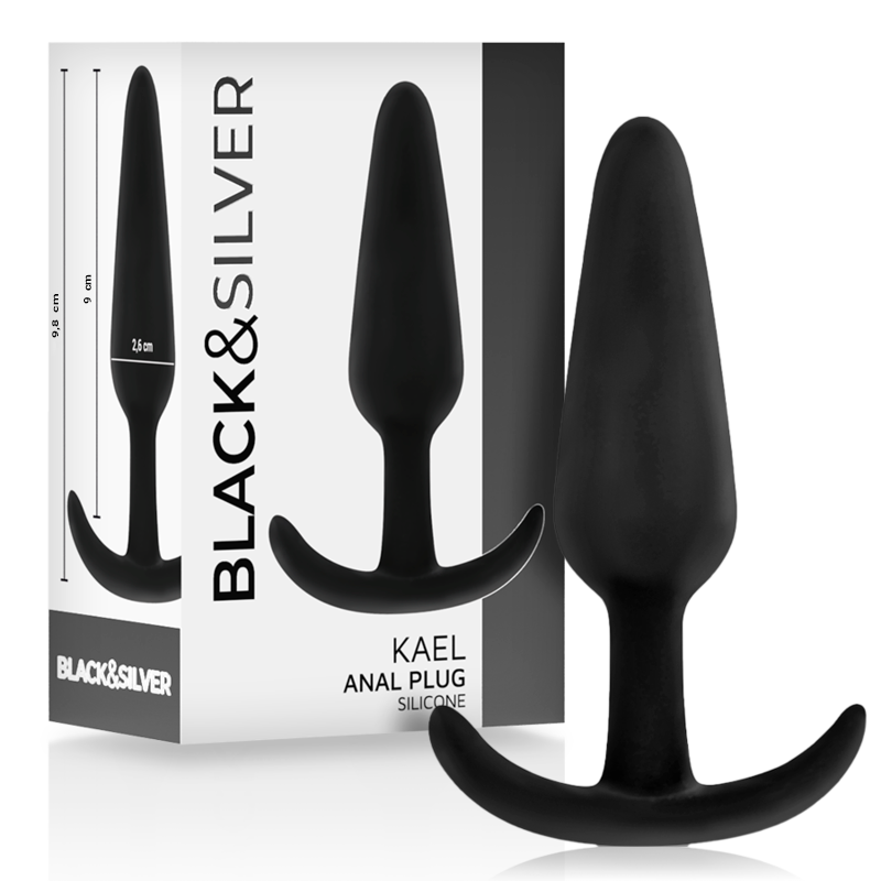 BLACK&SILVER - KAEL SILIKON ANALPLUG MIT MITTELGROSSEM GRIFF