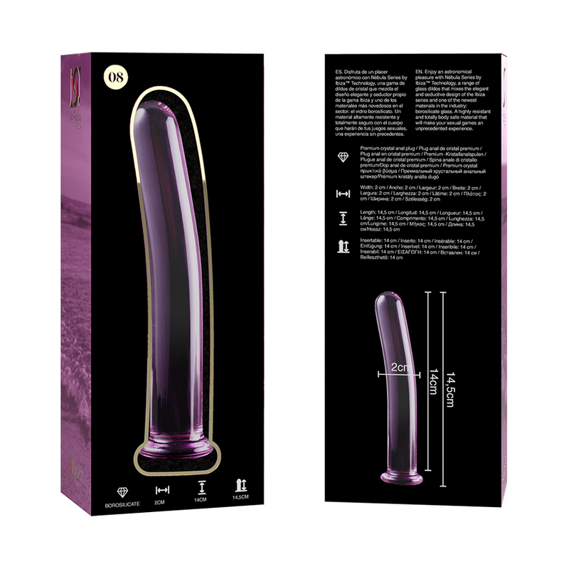 NEBULA SERIES BY IBIZA - MODEL 8 Wellness Device BOROSILICATE GLASS CLEAR 14.5 CM -O- 2 CM