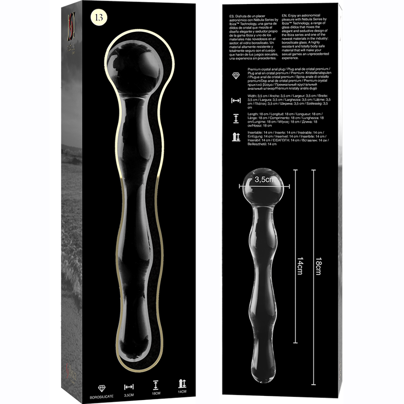 NEBULA SERIE VON IBIZA - MODELL 13 Wellness-Gerät BOROSILIKATGLAS KLAR 18 CM -O- 3.5 CM