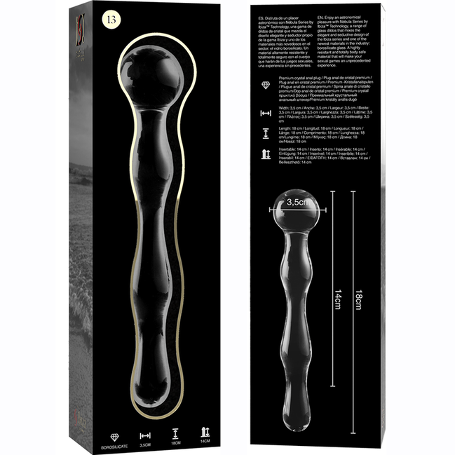 NEBULA SERIE VON IBIZA - MODELL 13 Wellness-Gerät BOROSILIKATGLAS KLAR 18 CM -O- 3.5 CM