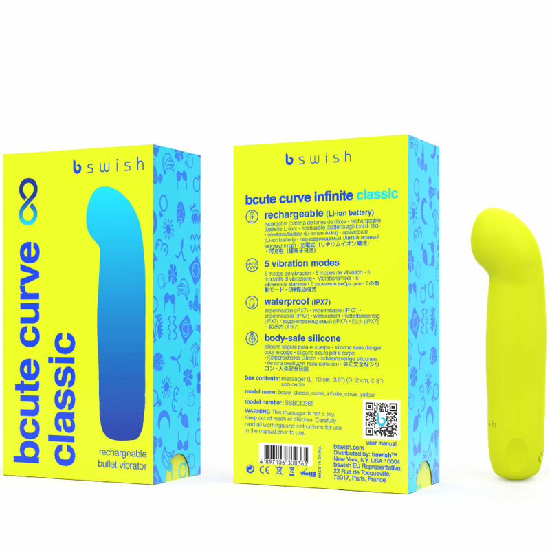 B SWISH - BCUTE CURVE INFINITE CLASSIC WIEDERAUFLADBARES SILIKON-Sensorgerät GELB