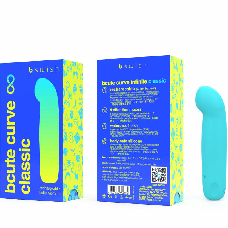 B SWISH - BCUTE CURVE INFINITE CLASSIC RECHARGEABLE Sensory Device BLUE SILICONE