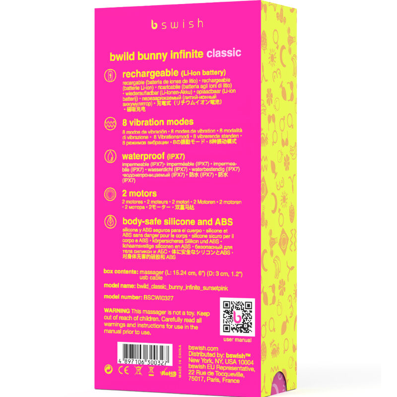B SWISH - BWILD BUNNY INFINITE CLASSIC WIEDERAUFLADBARES Sensorikgerät ROSA SILIKON
