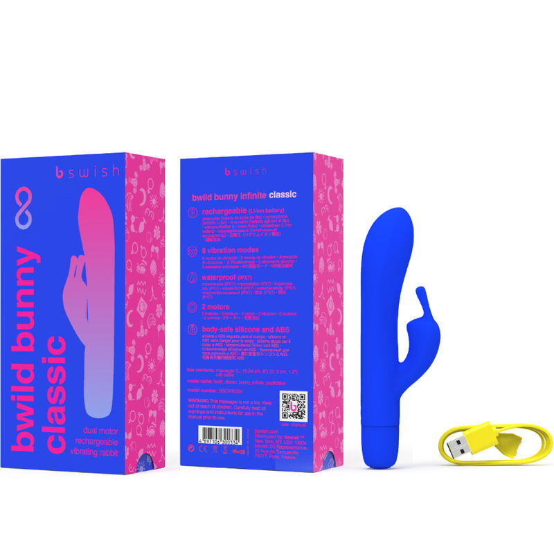 B SWISH - BWILD BUNNY INFINITE CLASSIC WIEDERAUFLADBARES Sensorisches Gerät BLAUES SILIKON