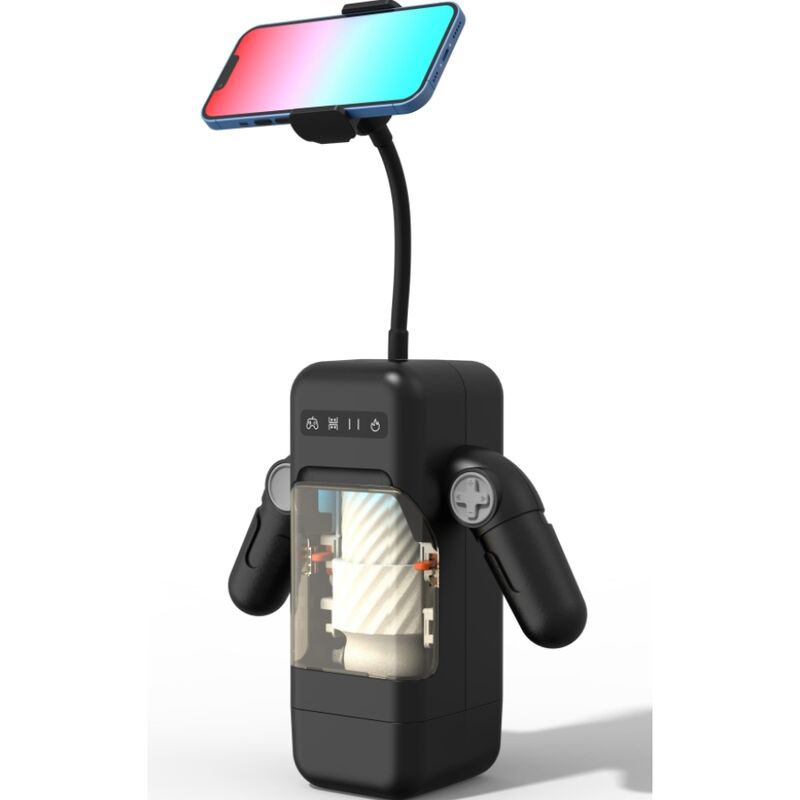 GAME CUP - STOSSENDER VIBRATIONSMASTURBATOR MIT HEIZFUNKTION UND HANDYHALTERUNG - SCHWARZ