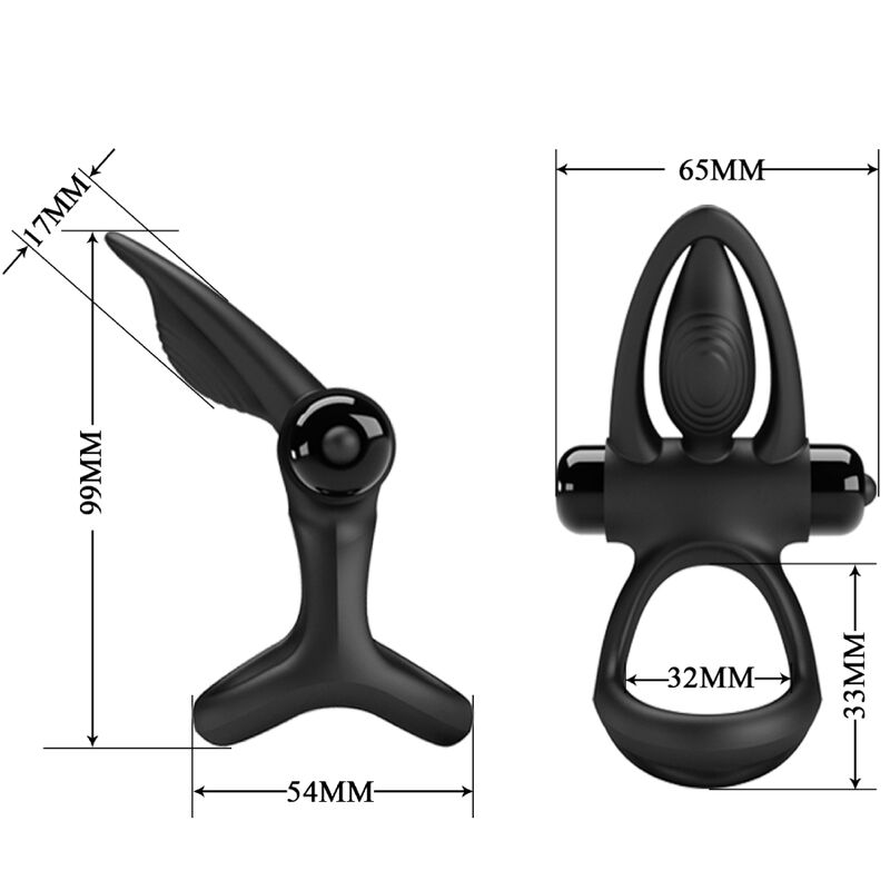 PRETTY LOVE - VIBRATIONS-RING 10 VIBRATIONEN SCHWARZ SILIKON