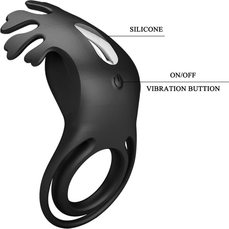 PRETTY LOVE - RUBEN Sensory Device RING 7 VIBRATIONS SCHWARZ SILIKON
