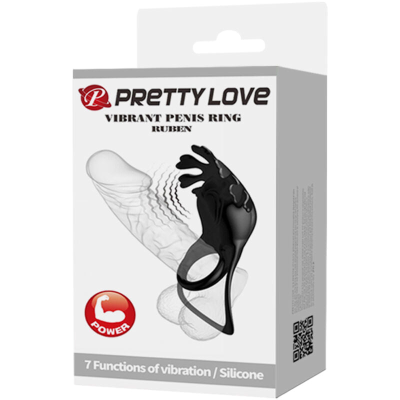PRETTY LOVE - RUBEN Sensory Device RING 7 VIBRATIONS SCHWARZ SILIKON
