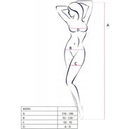 PASSION - BS095 SCHWARZER BODYSTOCKING EINHEITSGRÖSSE
