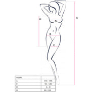 PASSION - BS097 SCHWARZER BODYSTOCKING EINHEITSGRÖSSE