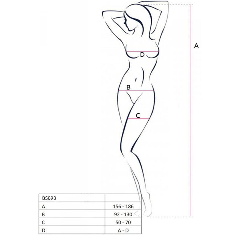 PASSION - BS098 SCHWARZER BODYSTOCKING EINE GRÖSSE