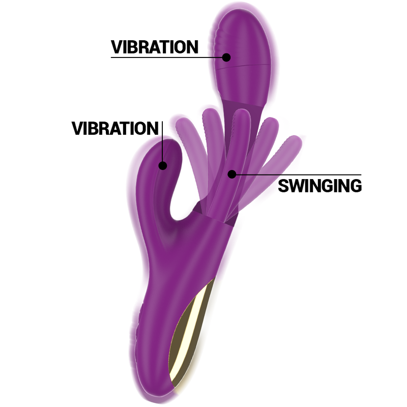INTENSE - APOLO WIEDERAUFLADBARES MULTIFUNKTIONALES Sensorisches Gerät 7 VIBRATIONEN MIT SCHWINGUNGSBEWEGUNG LILA