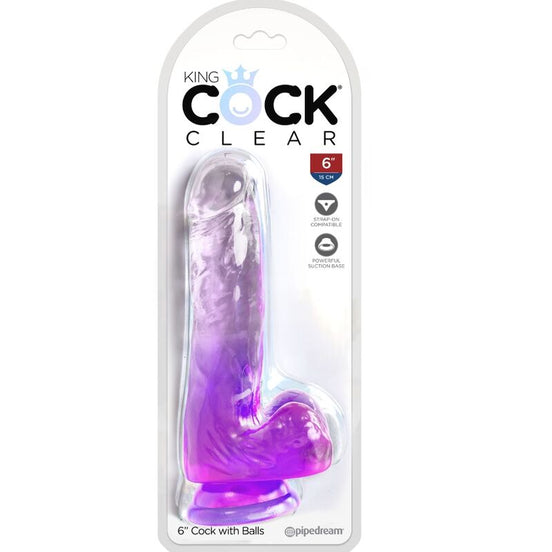 KING COCK - REALISTISCHER PENIS MIT HODEN 13,5 CM LILA