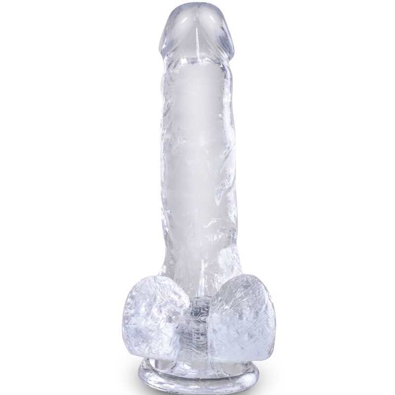 KING COCK - REALISTISCHER PENIS MIT HODEN 13.5 CM TRANSPARENT