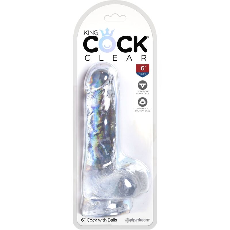 KING COCK - REALISTISCHER PENIS MIT HODEN 13.5 CM TRANSPARENT