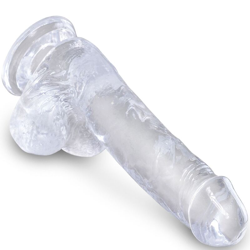 KING COCK - REALISTISCHER PENIS MIT HODEN 13.5 CM TRANSPARENT