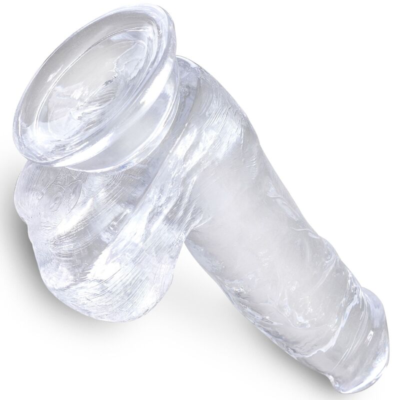 KING COCK - REALISTISCHER PENIS MIT HODEN 13.5 CM TRANSPARENT