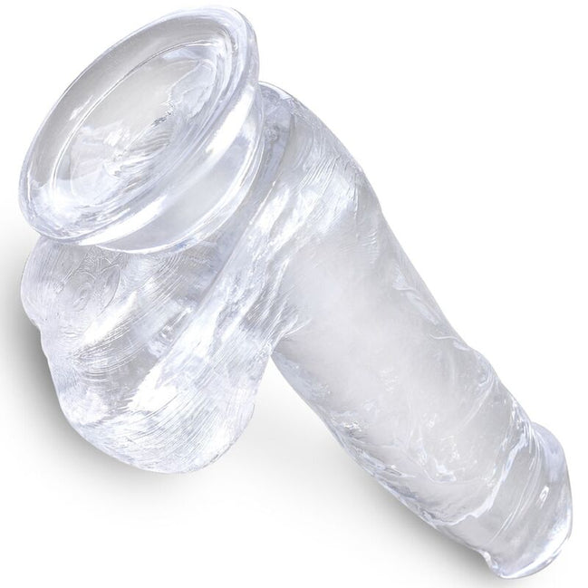 KING COCK - REALISTISCHER PENIS MIT HODEN 13.5 CM TRANSPARENT