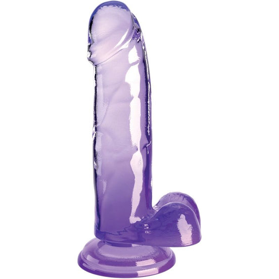KING COCK - REALISTISCHER PENIS MIT HODEN, TRANSPARENT, 15,2 CM, LILA