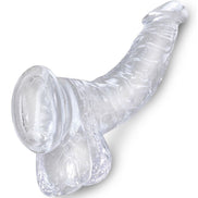 KING COCK – REALISTISCHER GEBOGENER PENIS MIT HODEN 16,5 CM TRANSPARENT