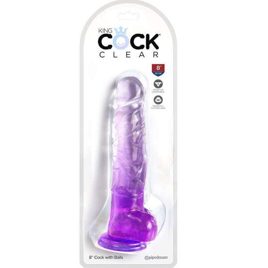KING COCK - REALISTISCHER PENIS MIT HODEN 16,5 CM VIOLETT