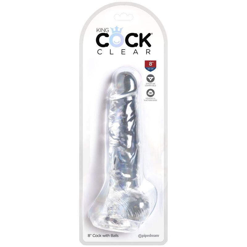 KING COCK - REALISTISCHER PENIS MIT HODEN 16,5 CM TRANSPARENT