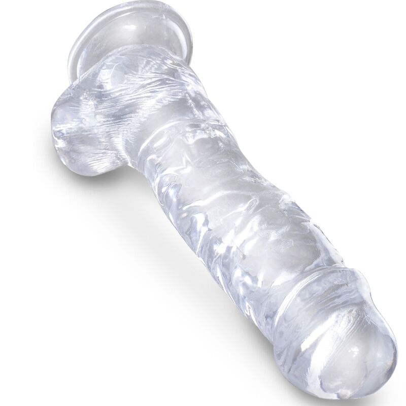 KING COCK - REALISTISCHER PENIS MIT HODEN 16,5 CM TRANSPARENT