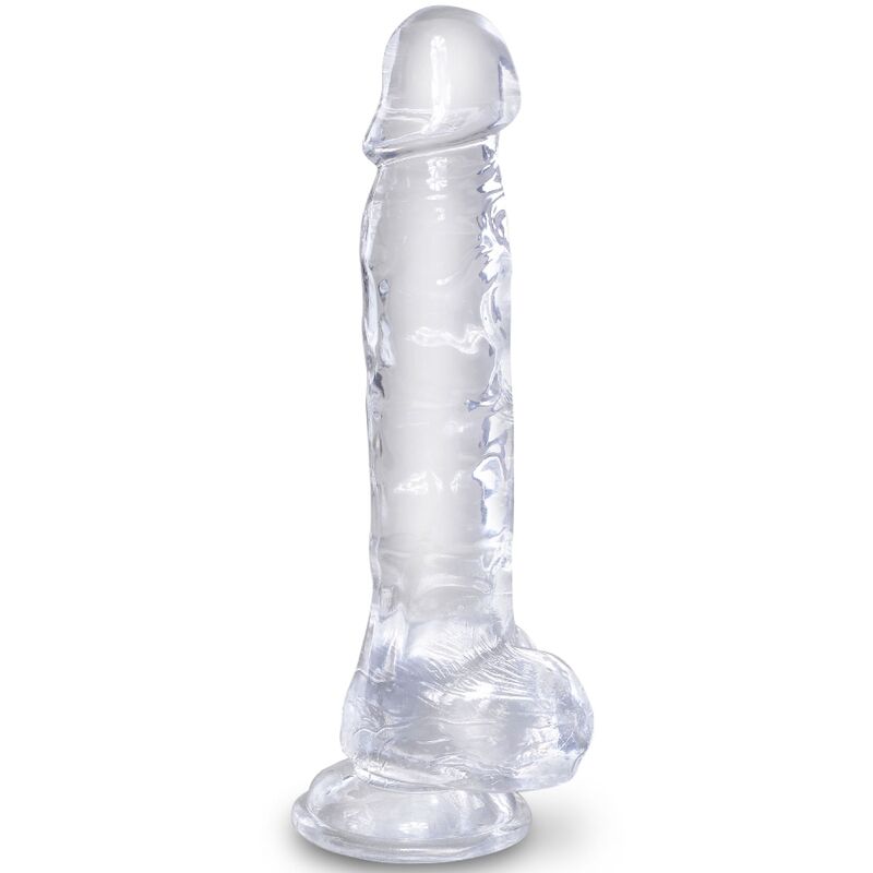 KING COCK - REALISTISCHER PENIS MIT HODEN 16,5 CM TRANSPARENT