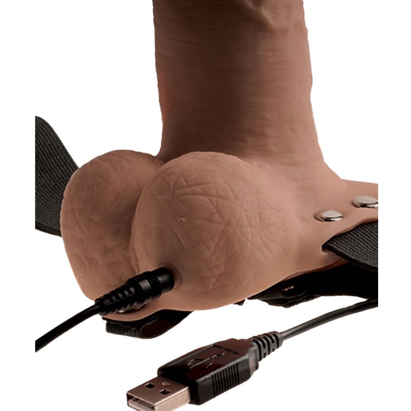 FETISCH FANTASIE SERIE - VERSTELLBARES HARNESS REALISTISCHER PENIS MIT WIEDERAUFLADBAREN HODEN UND SENSORGERÄT 15 CM