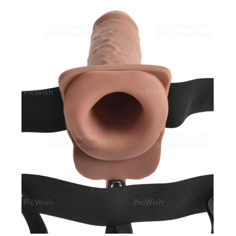 FETISCH FANTASIE SERIE - VERSTELLBARER HARNESS REALISTISCHER PENIS MIT HODEN WIEDERAUFLADBAR UND Sensorgerät 17,8 CM