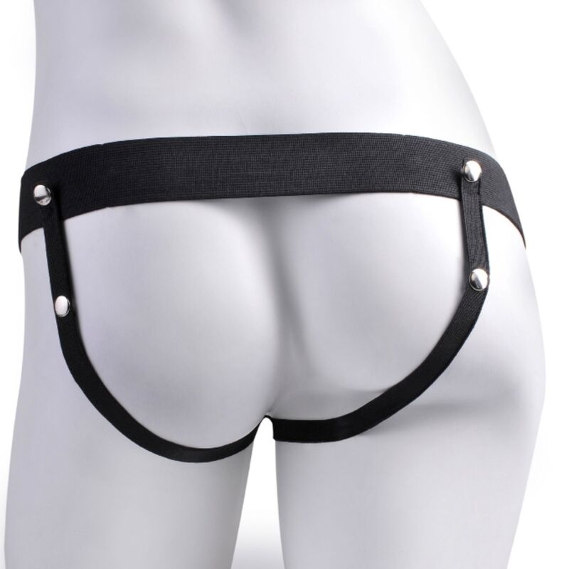 FETISCH FANTASIE SERIE - VERSTELLBARER HARNESS REALISTISCHER PENIS MIT HODEN WIEDERAUFLADBAR UND Sensorgerät 17,8 CM