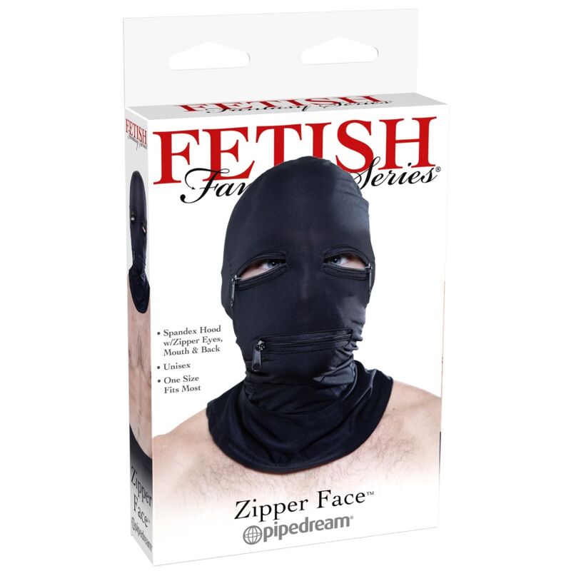 FETISCH FANTASIE SERIE - HAUBE MIT REISSVERSCHLÜSSEN SCHWARZ