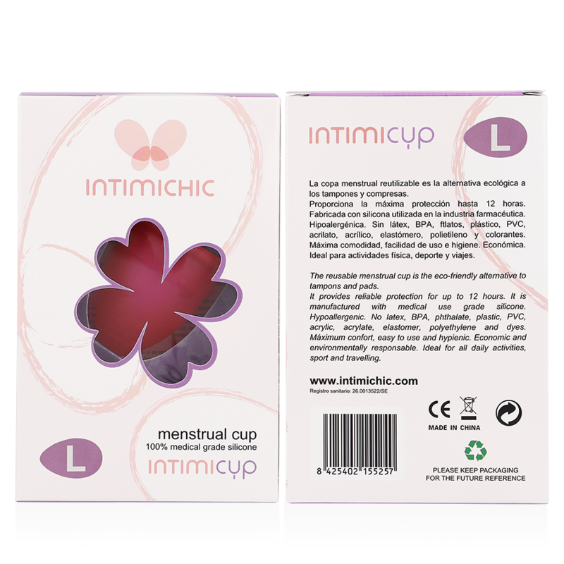 INTIMICHIC - MENSTRUATIONSTASSE AUS MEDIZINISCHEM SILIKON - GRÖSSE L