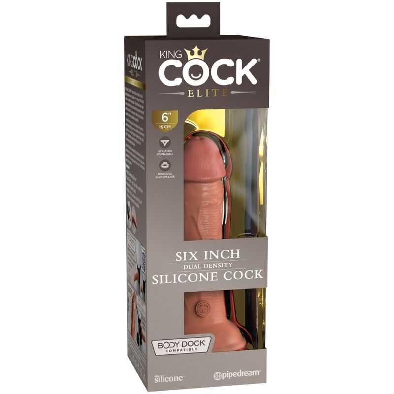 KING COCK - ELITE REALISTISCHES SILIKON Wellness-Gerät 15.2 CM KARAMELL