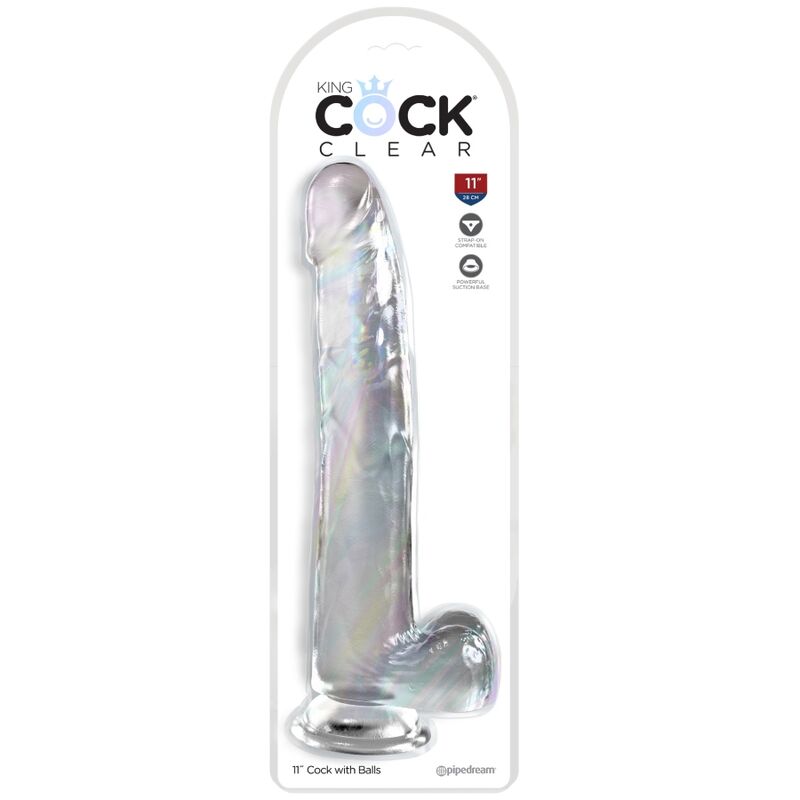 KING COCK - Klares Wellnessgerät MIT HODEN 24,8 CM TRANSPARENT