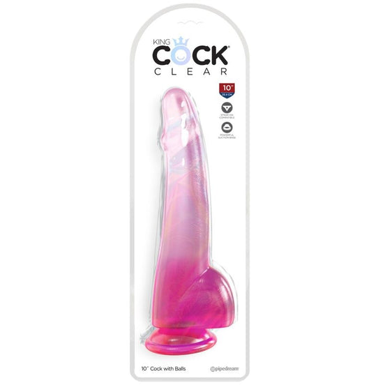 KING COCK - CLEAR Wellness-Gerät MIT HODEN 19 CM PINK