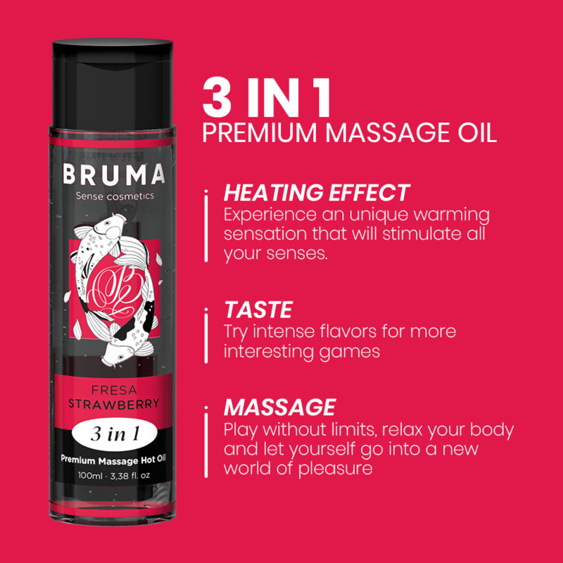 BRUMA - PREMIUM MASSAGE-WÄRMÖL ERDBEERE 3 IN 1 - 100 ML