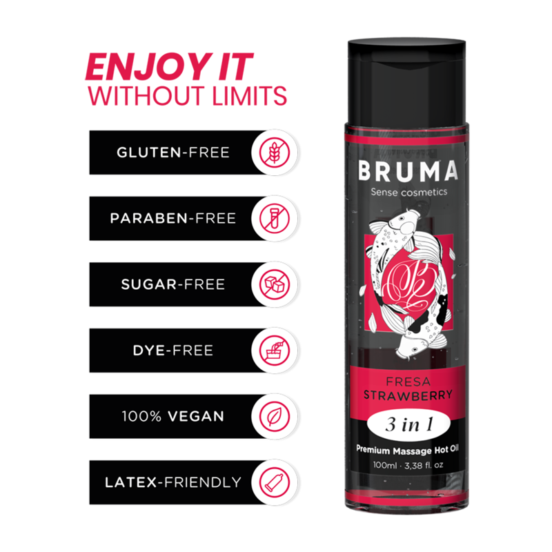 BRUMA - PREMIUM MASSAGE-WÄRMÖL ERDBEERE 3 IN 1 - 100 ML